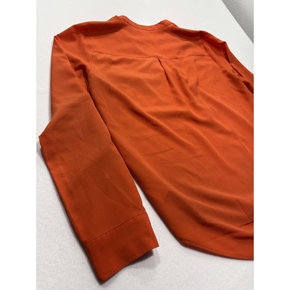 MICHAEL Michael Kors Blouse Womens Large Orange V Neck Zip Pocket Tunic Top - Picture 16 of 16